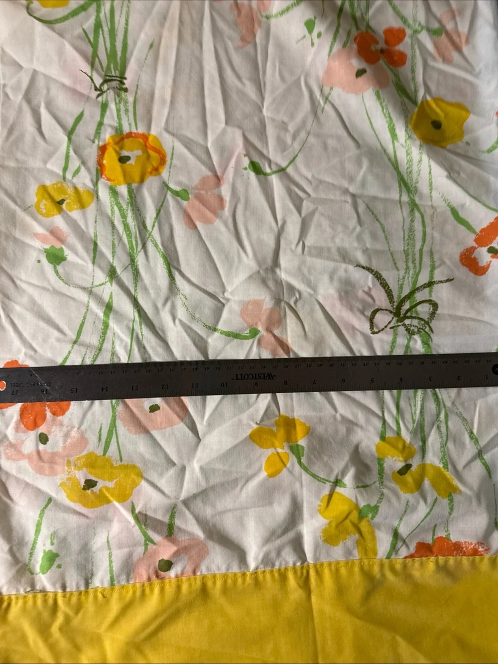 Vtg standard floral set of 2 Yellow Floral Stripe Decorative Pillow Cover